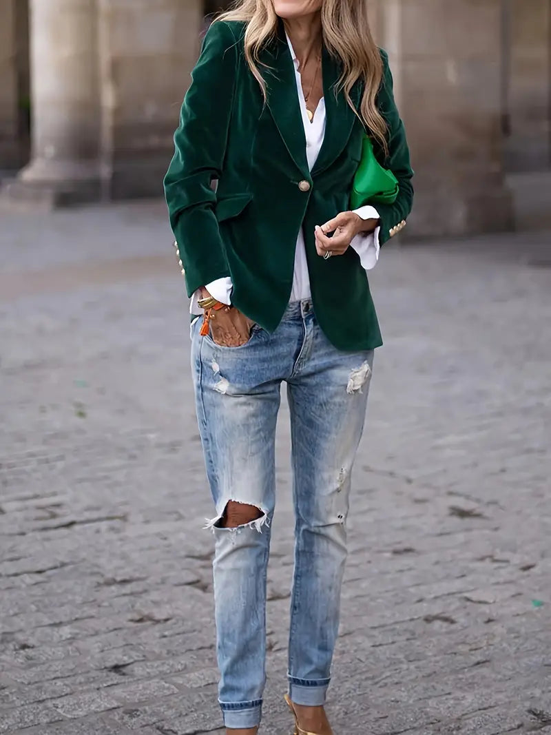 JULISSA | BLAZER EN VELOURS ÉLÉGANT