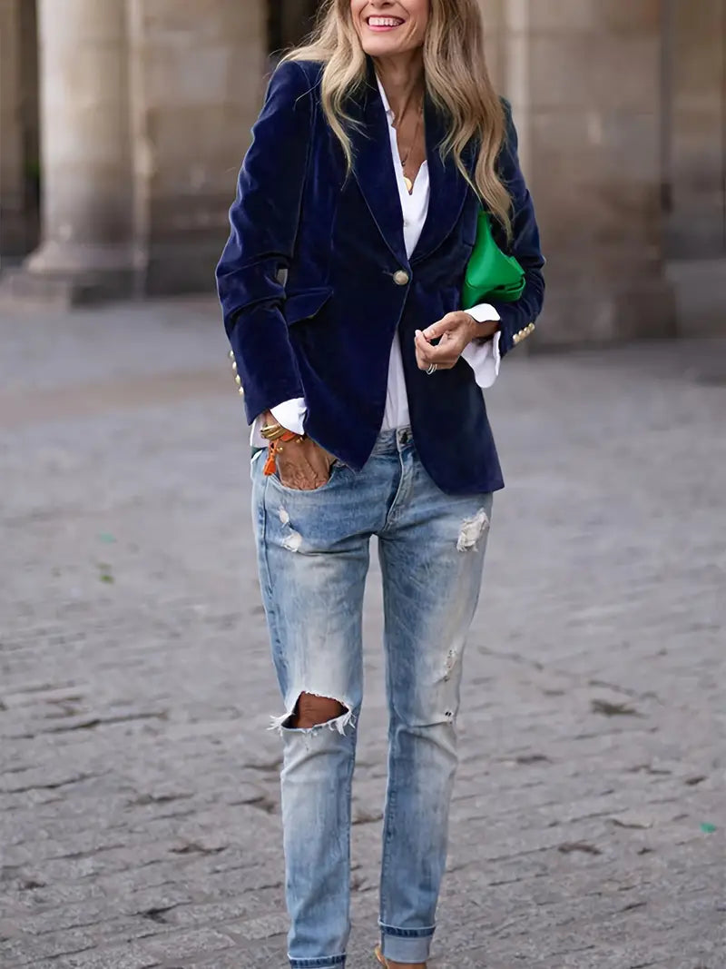 JULISSA | BLAZER EN VELOURS ÉLÉGANT