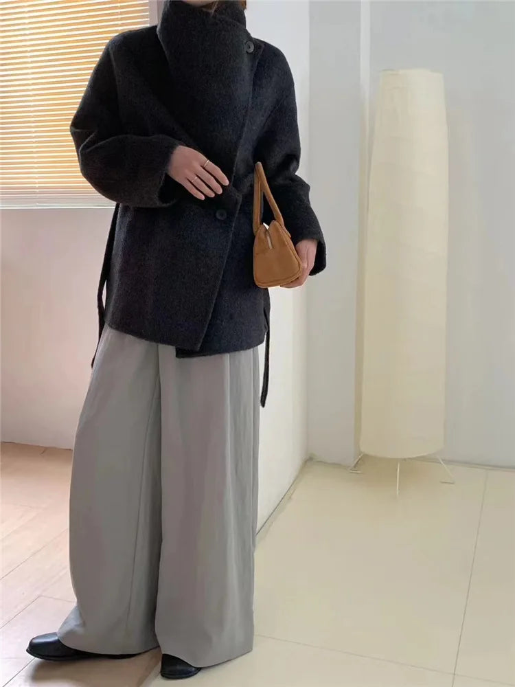 Velmira – Manteau en soie, laine et cachemire luxe