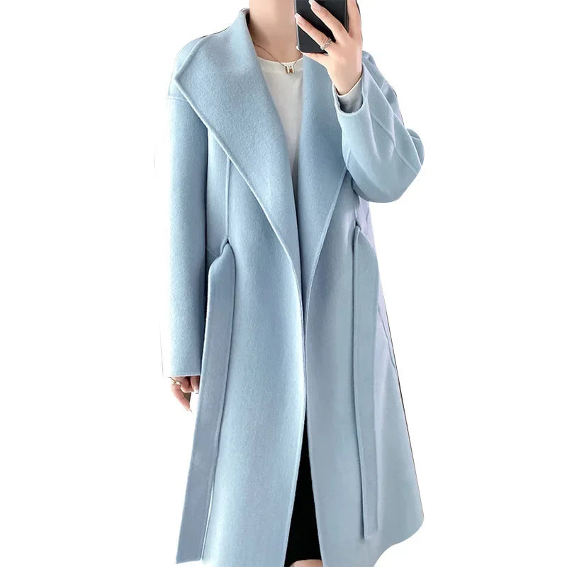 Casmira – Manteau ceinturé en cachemire double-face