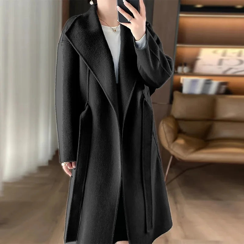 Casmira – Manteau ceinturé en cachemire double-face