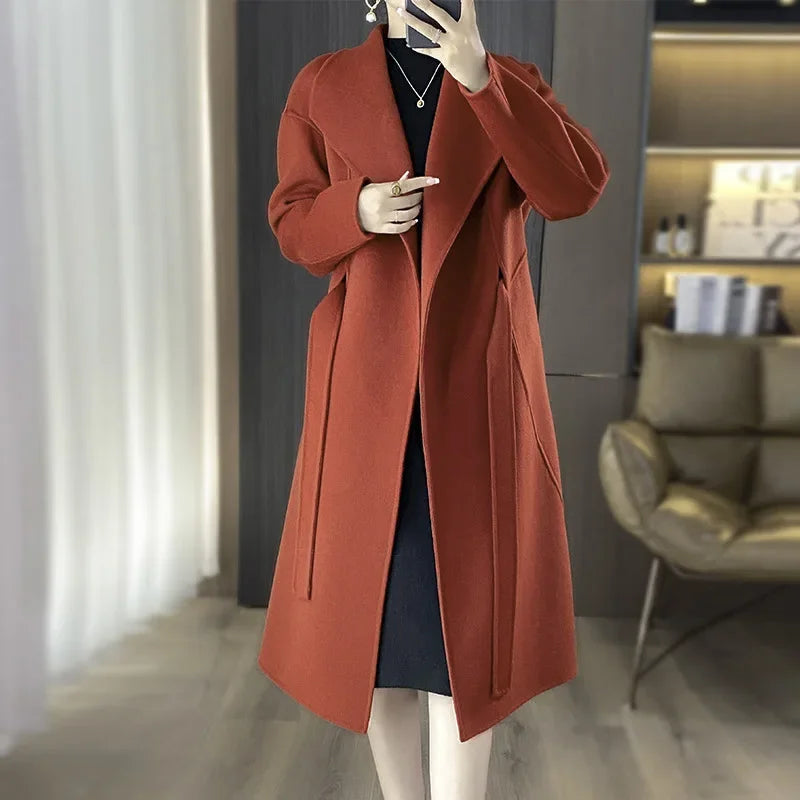 Casmira – Manteau ceinturé en cachemire double-face