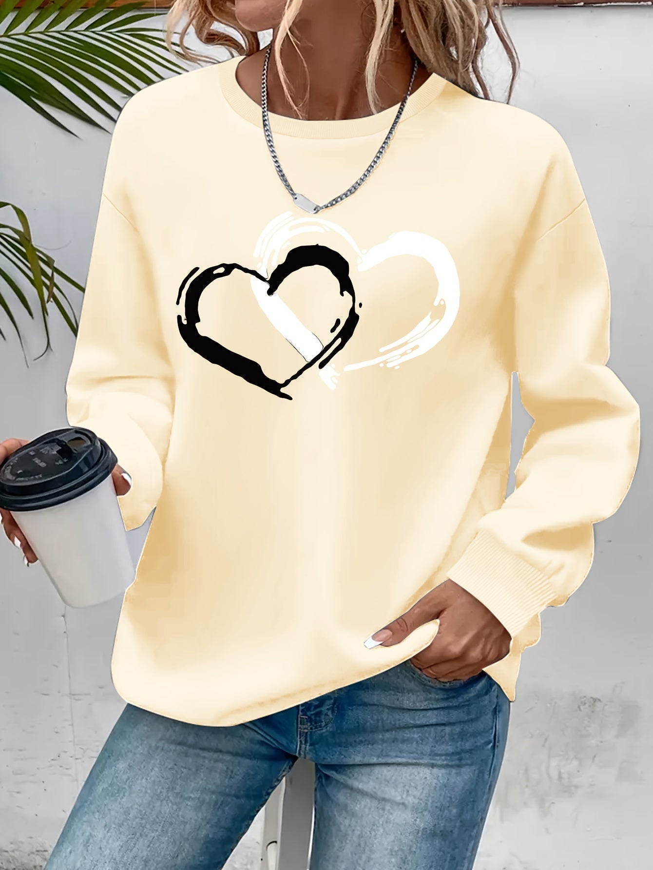 Sharyn - Pull Chic en Forme de Cœur