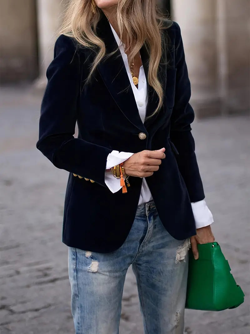 JULISSA | BLAZER EN VELOURS ÉLÉGANT