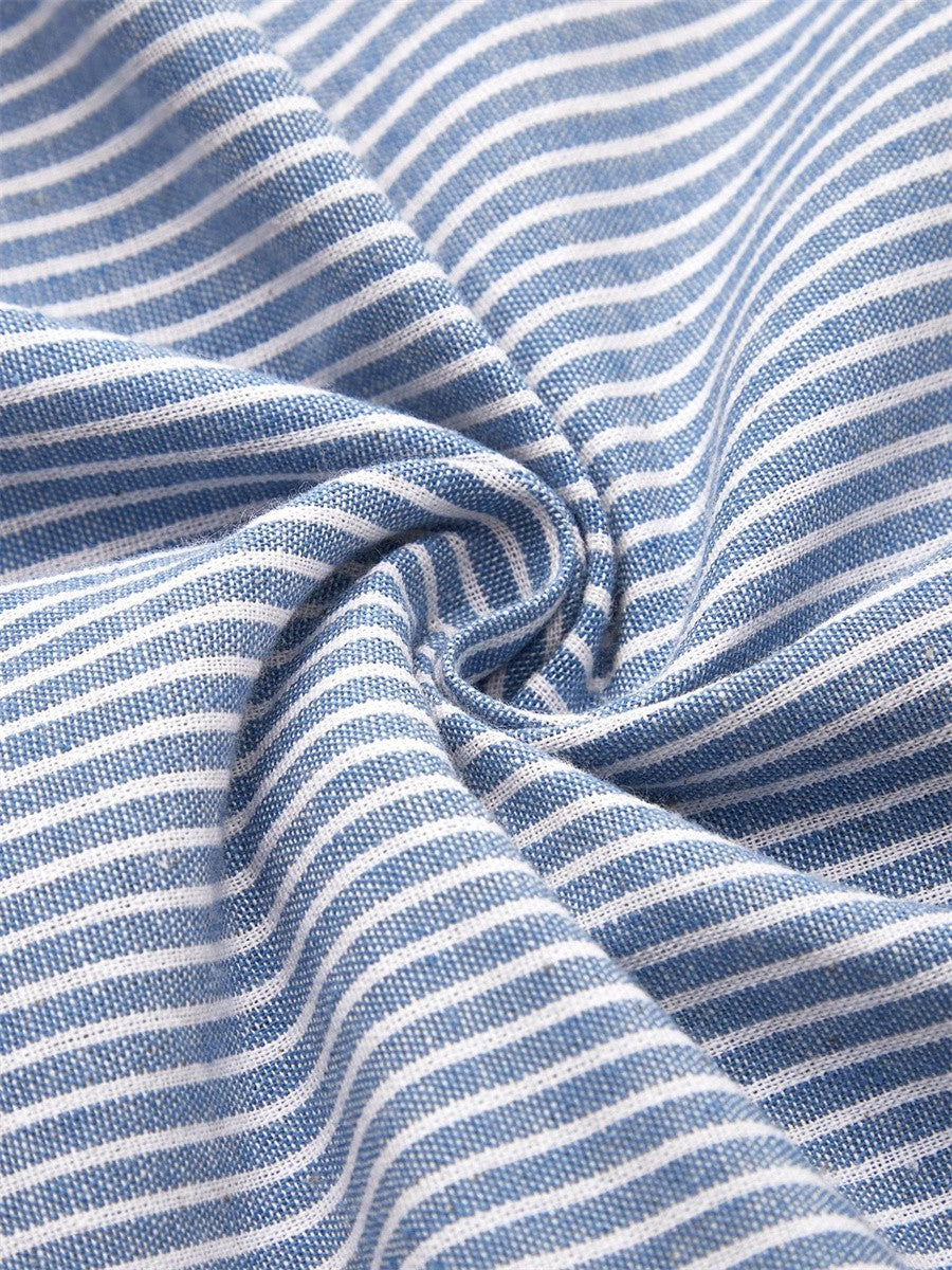 Éloane – Robe Midi en Coton à Rayures