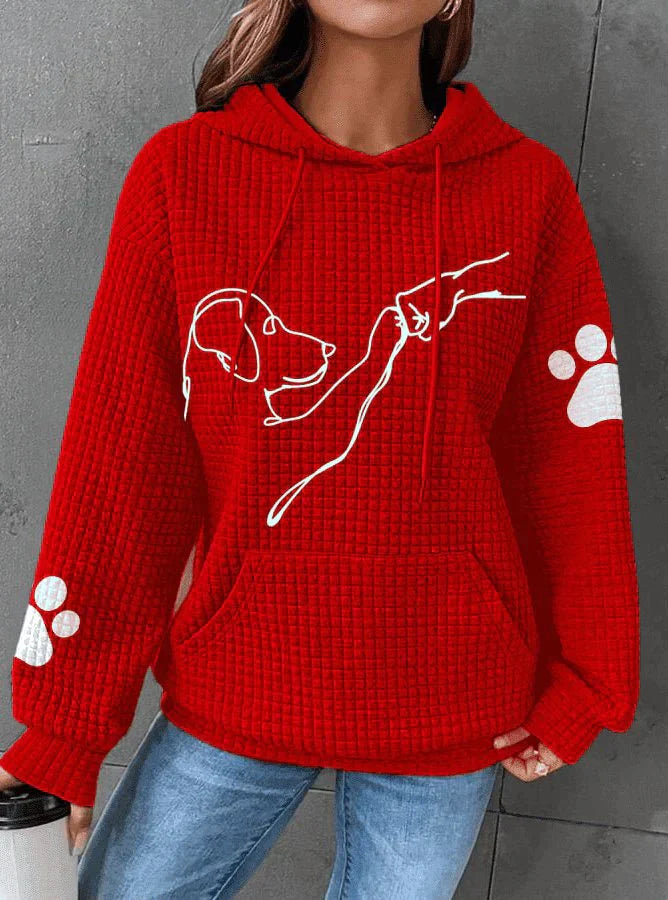 Betsy - Sweat à Capuche Waffle avec Motif de Patte