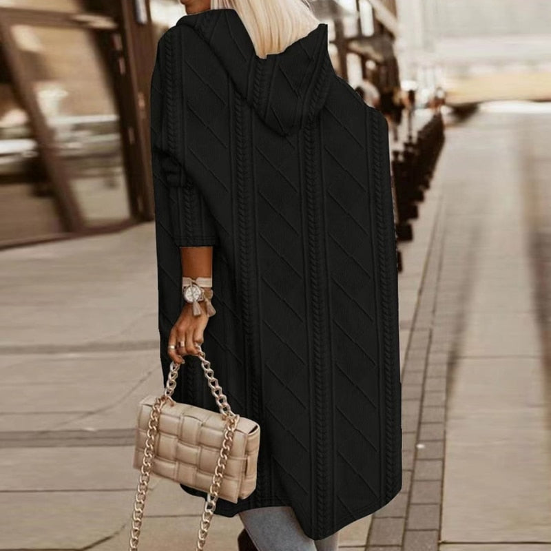 Jelone – Cardigan Long à Capuche