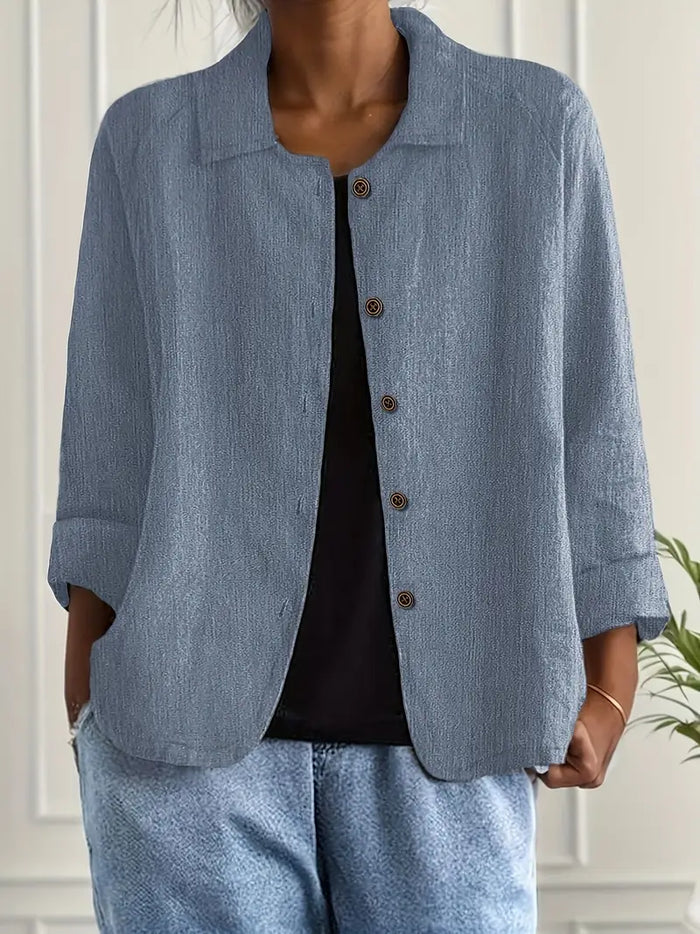 Rivella – Veste chemise en tissu structuré avec patte de boutonnage