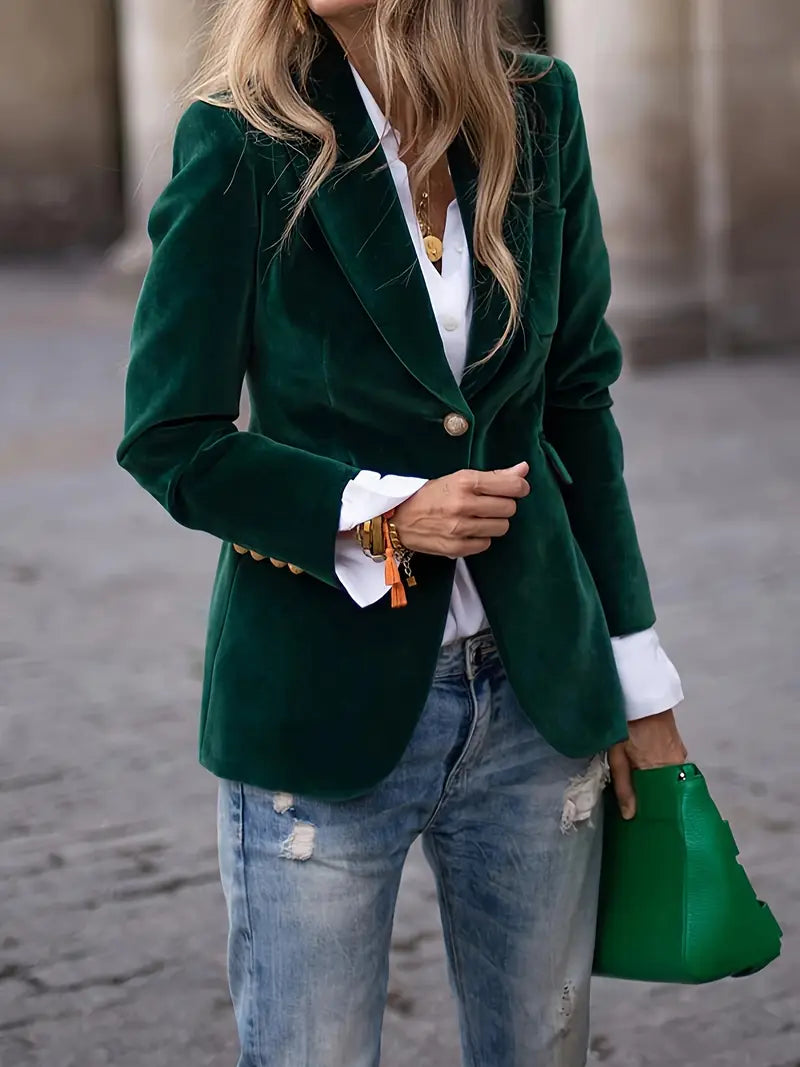 JULISSA | BLAZER EN VELOURS ÉLÉGANT