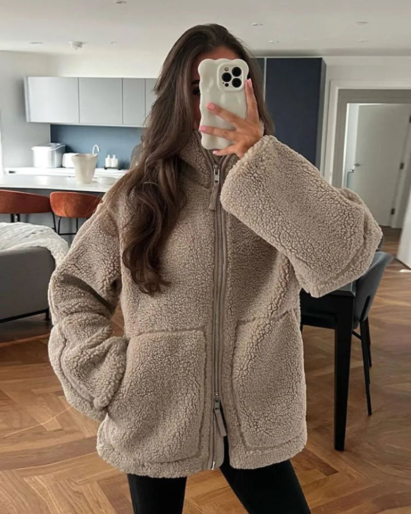 Aurore | Veste Puffer en Teddy Douillet