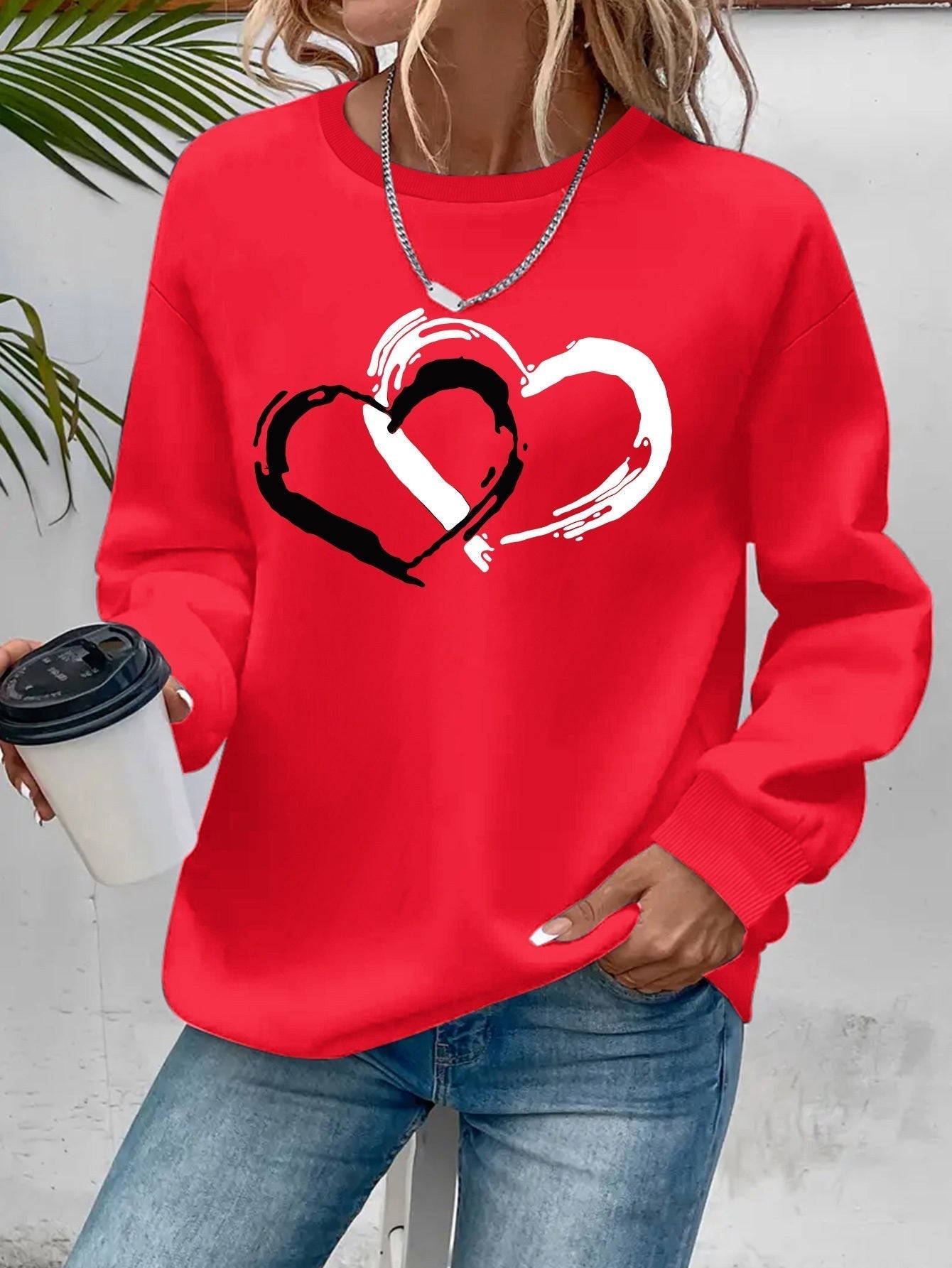 Sharyn - Pull Chic en Forme de Cœur