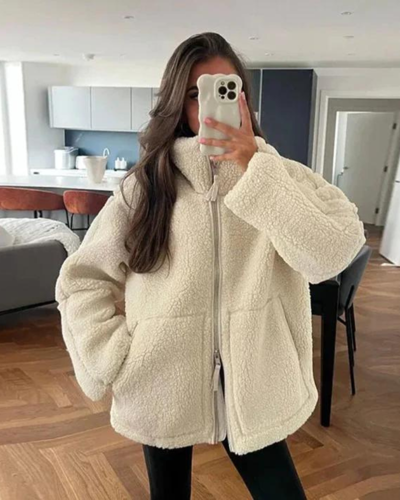 Aurore | Veste Puffer en Teddy Douillet