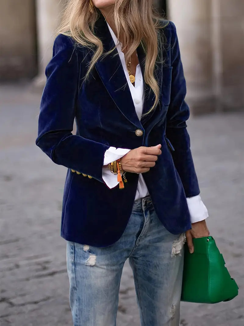 JULISSA | BLAZER EN VELOURS ÉLÉGANT