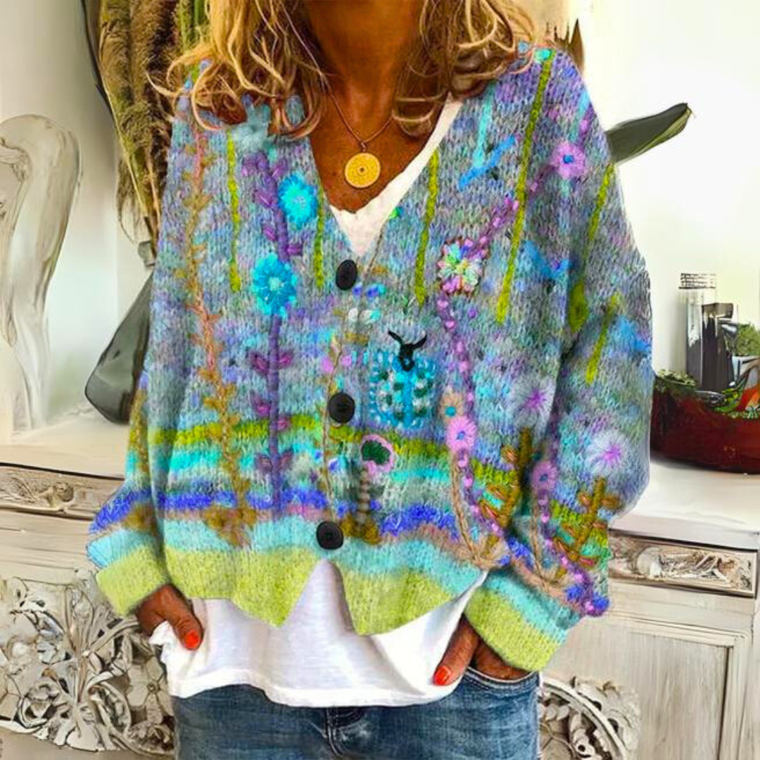 Everly – Cardigan Court Douillet à Imprimé Floral