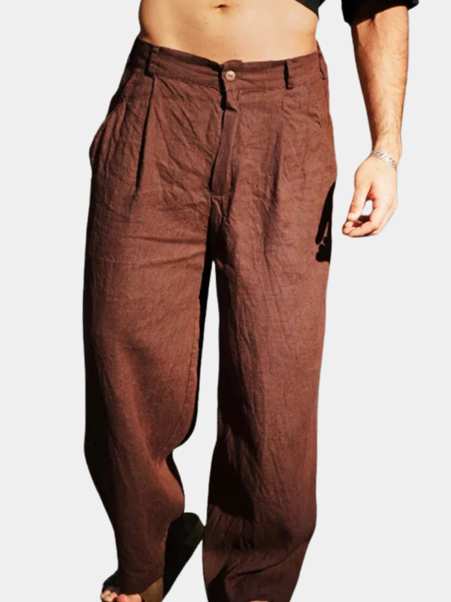 Lino — Pantalon Large en Lin Respirant