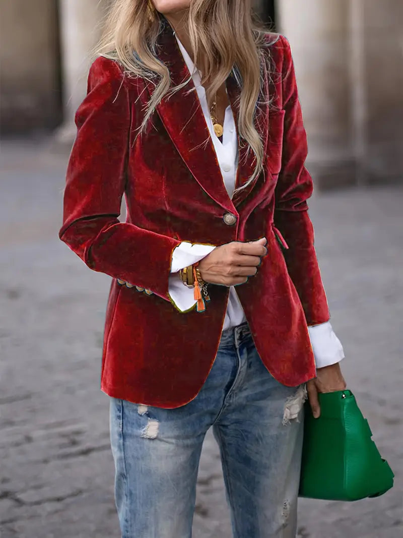JULISSA | BLAZER EN VELOURS ÉLÉGANT