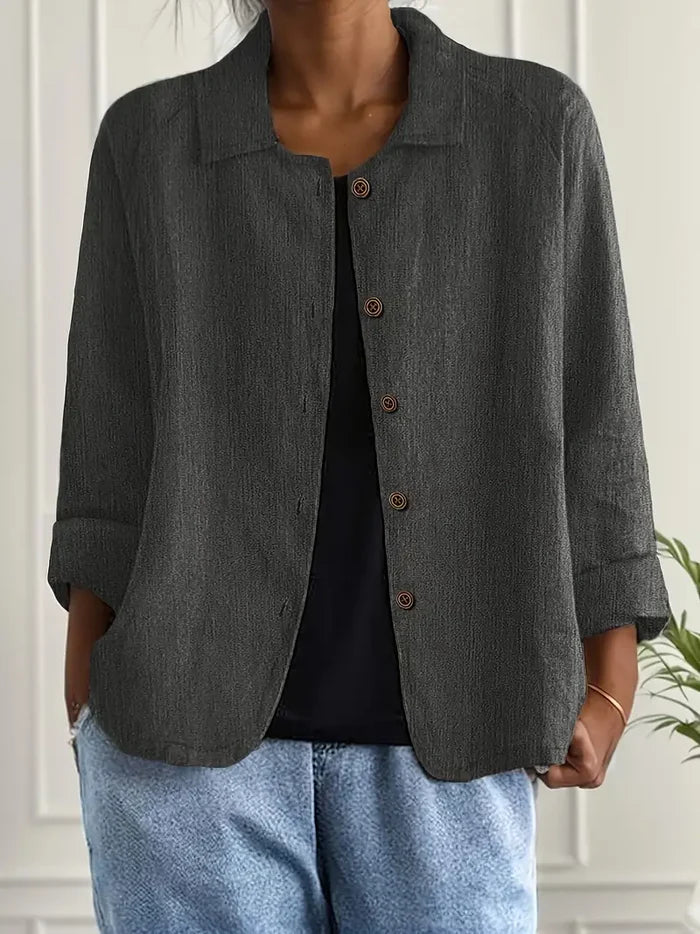 Rivella – Veste chemise en tissu structuré avec patte de boutonnage