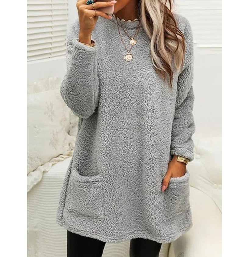 Lucy - Pull Long à Manches Longues en Fleece