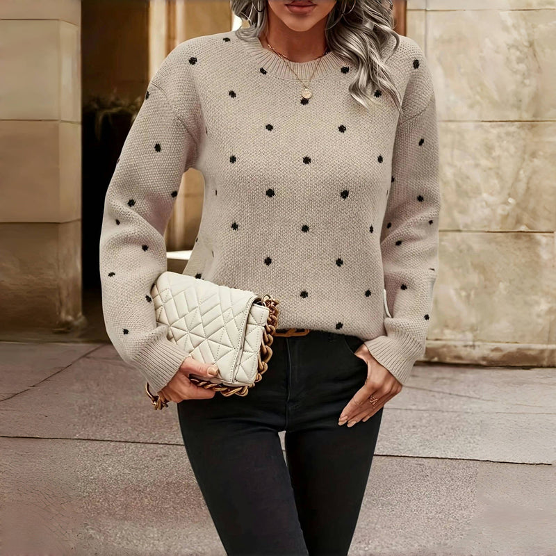 Nicole - Pull Tricot à Pois