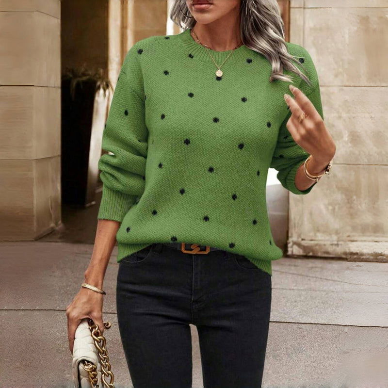 Nicole - Pull Tricot à Pois