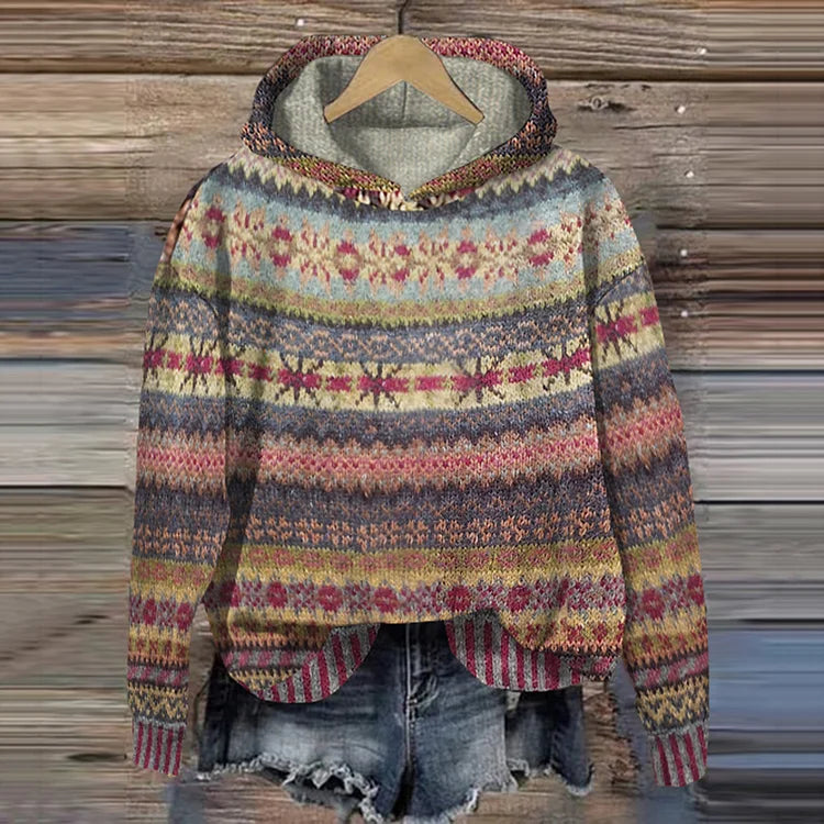 Veyra | Hoodie Rétro à Motifs