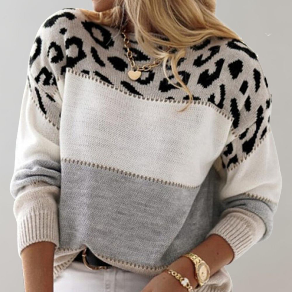Cheyenne - Sweat à Capuche Casual avec Motif Léopard