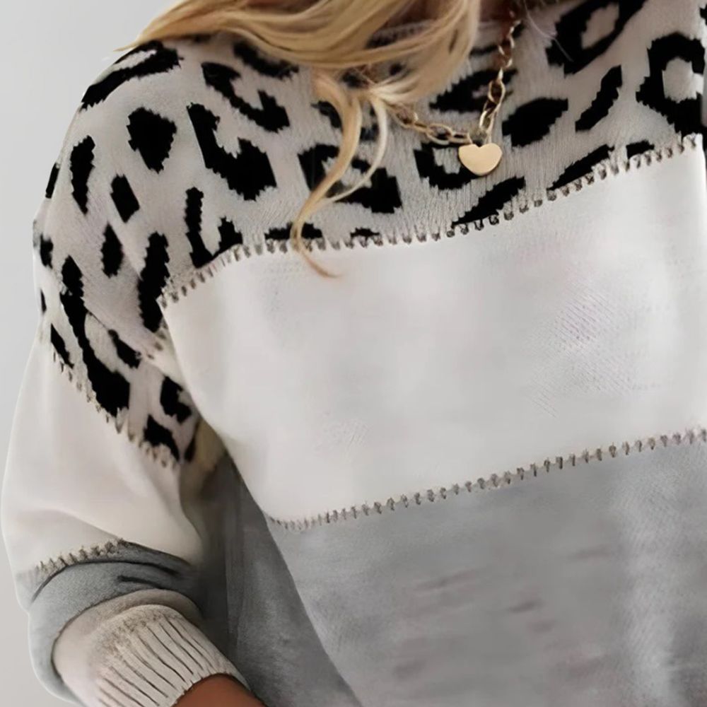 Cheyenne - Sweat à Capuche Casual avec Motif Léopard
