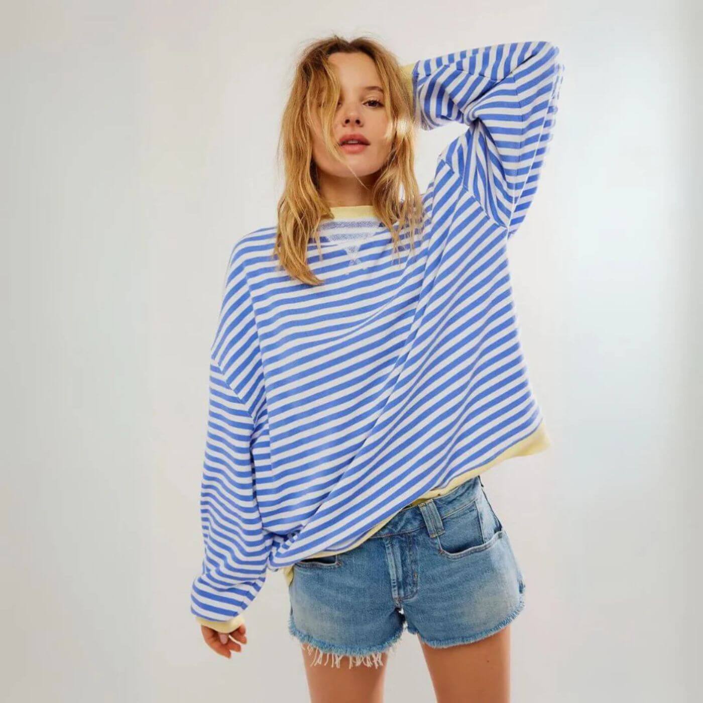 Kaitlin - Chandail Confort Rayé Coupe Ample