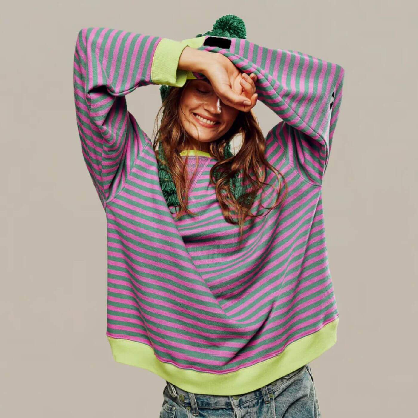 Kaitlin - Chandail Confort Rayé Coupe Ample