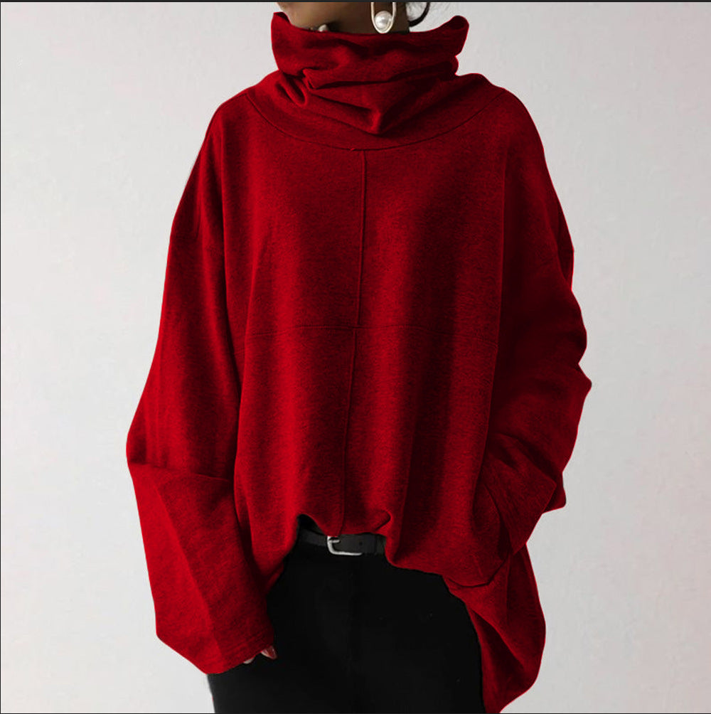 Anna | Pull à capuche à col haut à manches longues
