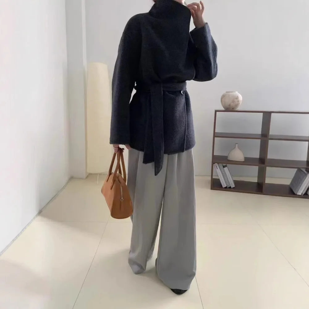 Velmira – Manteau en soie, laine et cachemire luxe