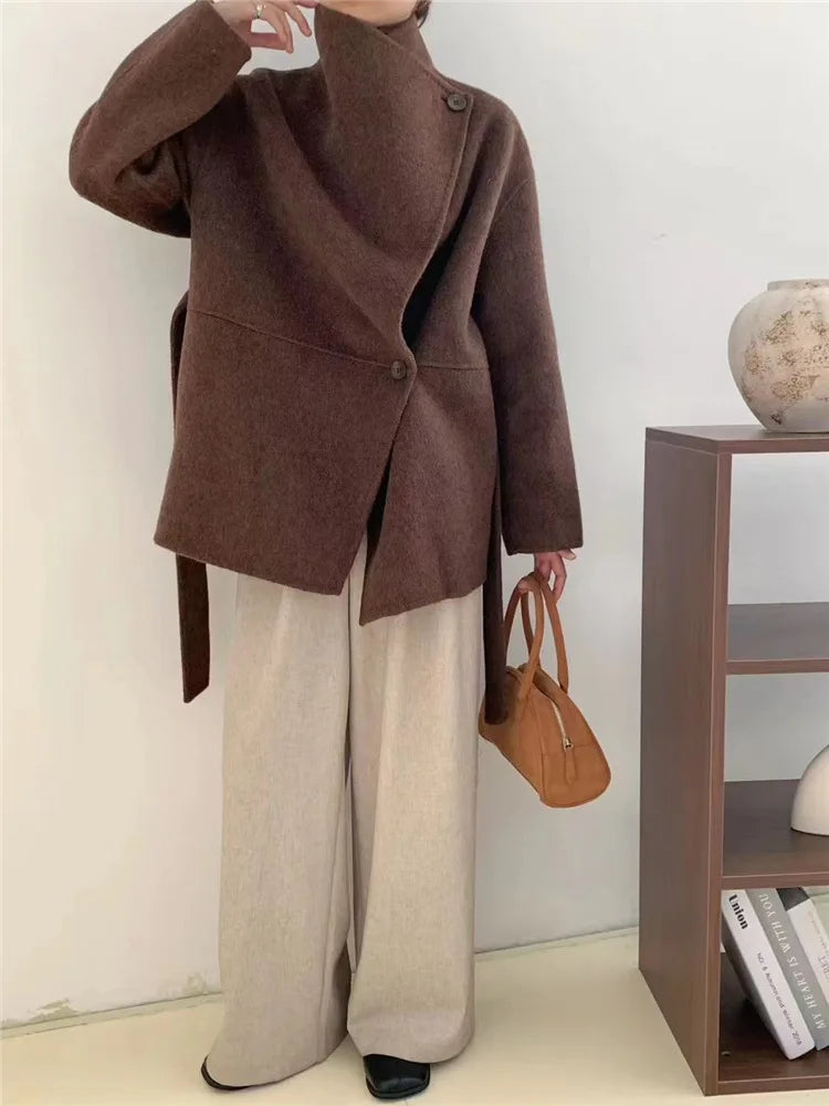Velmira – Manteau en soie, laine et cachemire luxe
