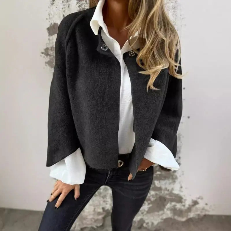 Amalia - Cardigan en Laine à Manches Longues avec Col Rond
