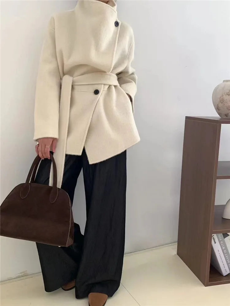 Velmira – Manteau en soie, laine et cachemire luxe
