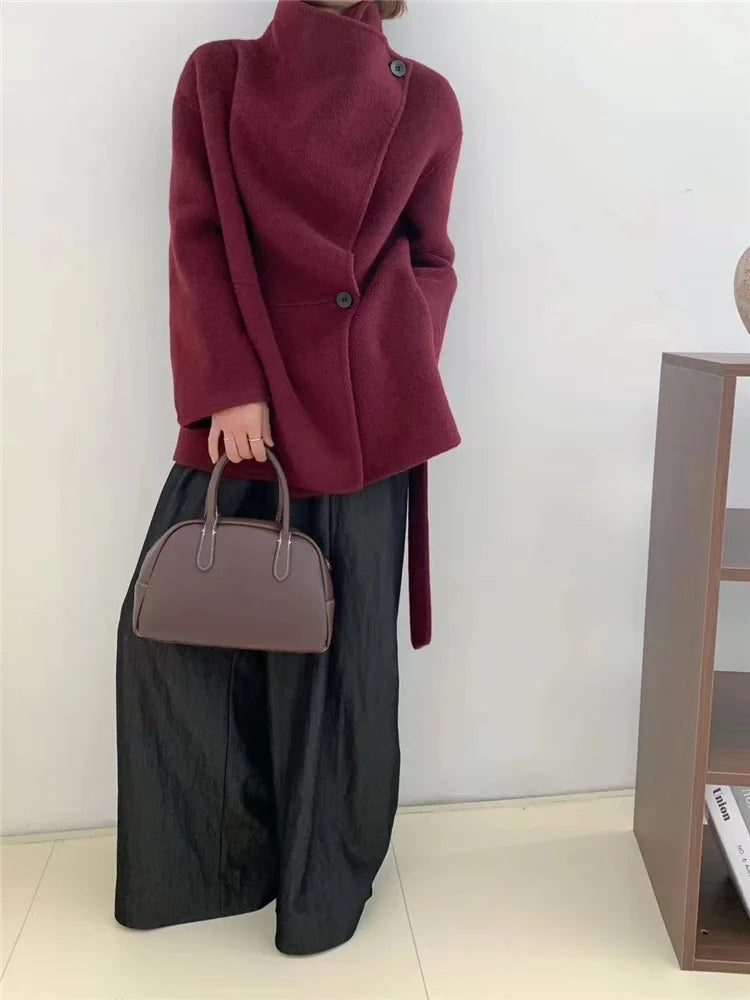 Velmira – Manteau en soie, laine et cachemire luxe
