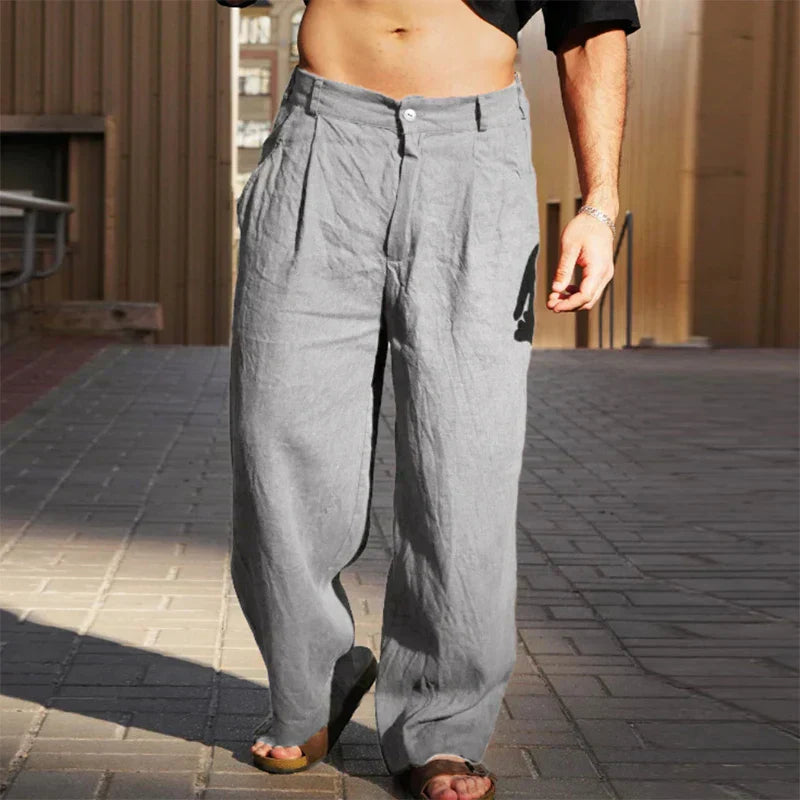 Lino — Pantalon Large en Lin Respirant