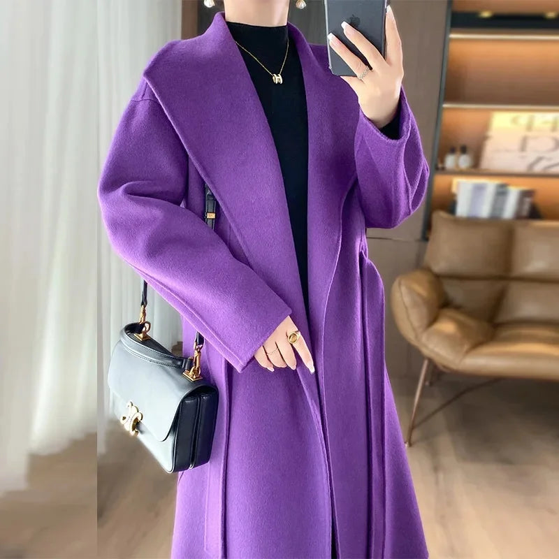 Casmira – Manteau ceinturé en cachemire double-face