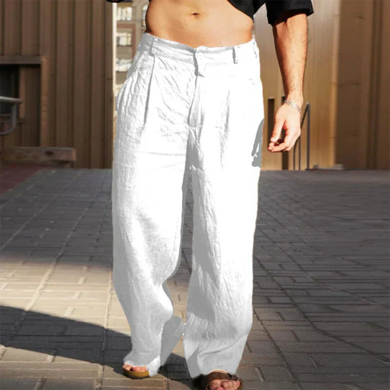 Lino — Pantalon Large en Lin Respirant
