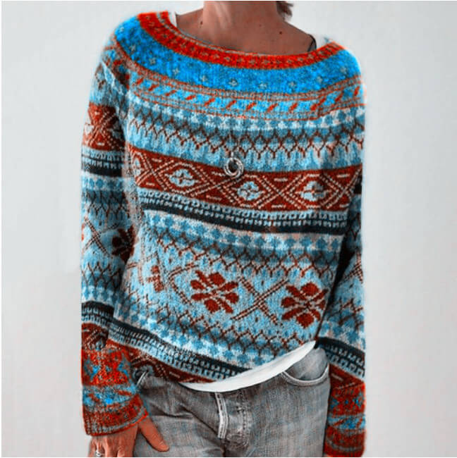 Soley - Pull Multicolore à Col Rond