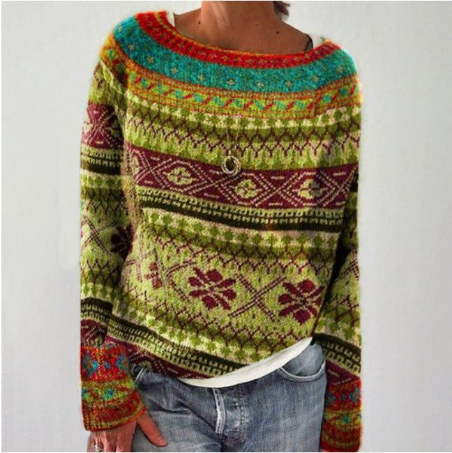 Soley - Pull Multicolore à Col Rond