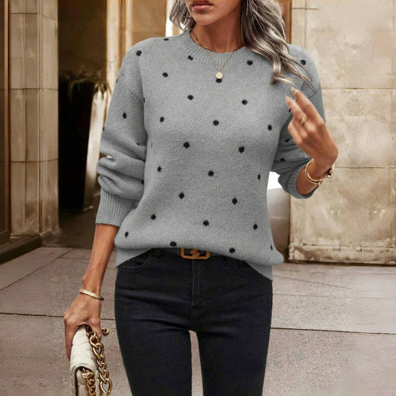 Nicole - Pull Tricot à Pois