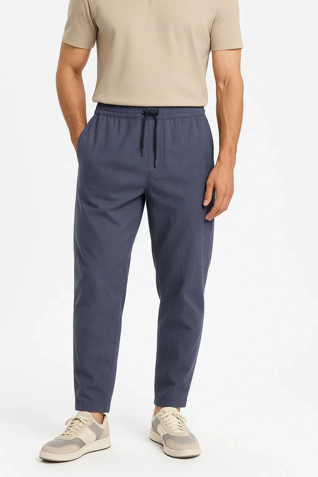 Adam — Pantalon Court Décontracté en Lin & Coton