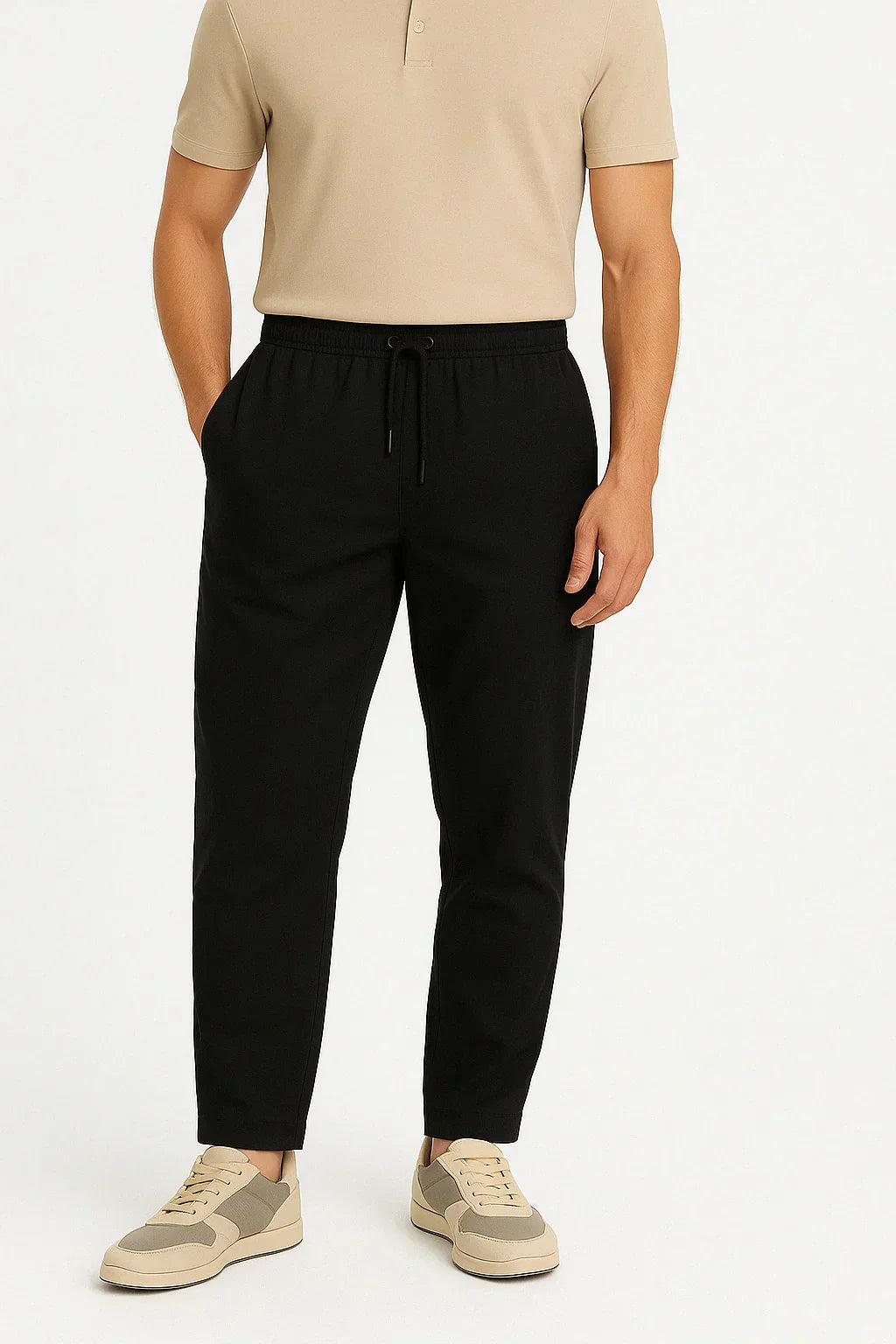 Adam — Pantalon Court Décontracté en Lin & Coton