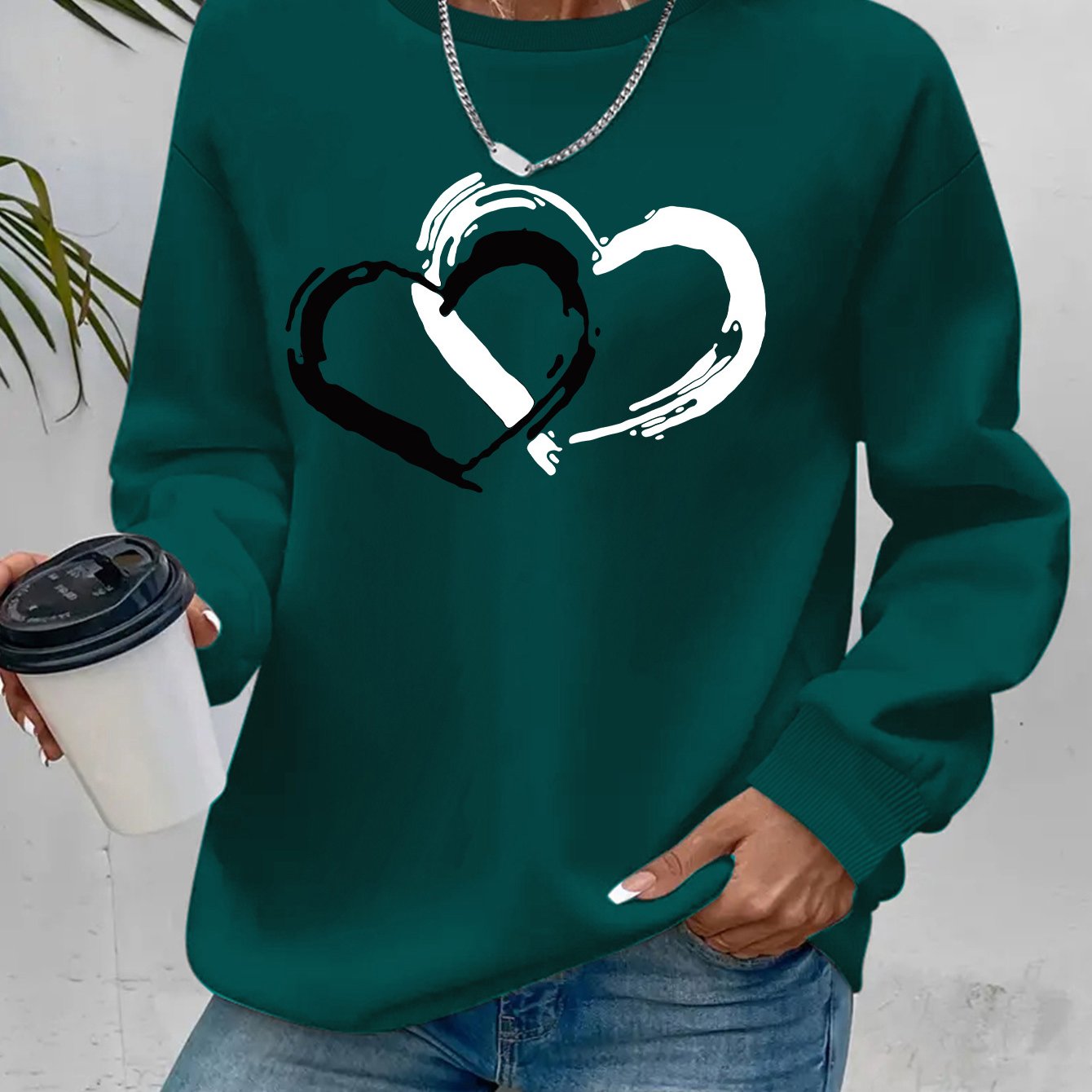Sharyn - Pull Chic en Forme de Cœur