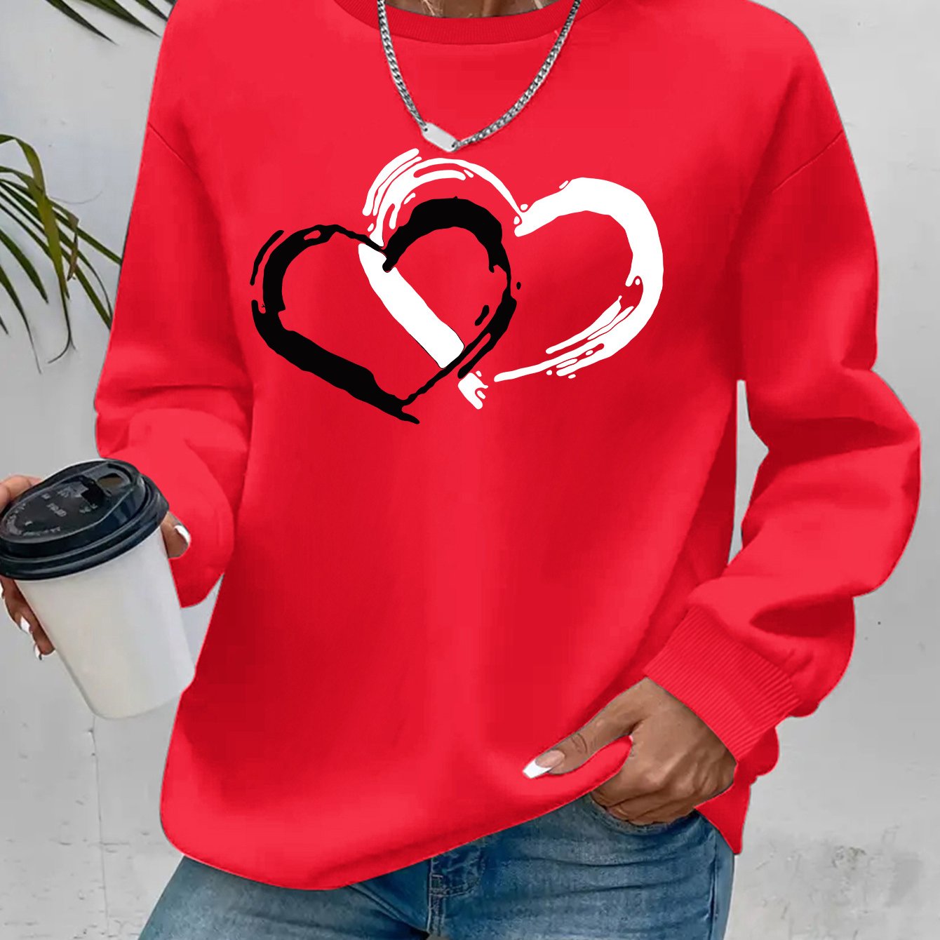 Sharyn - Pull Chic en Forme de Cœur