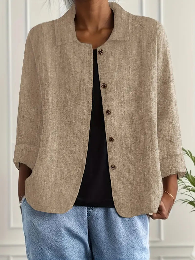 Rivella – Veste chemise en tissu structuré avec patte de boutonnage