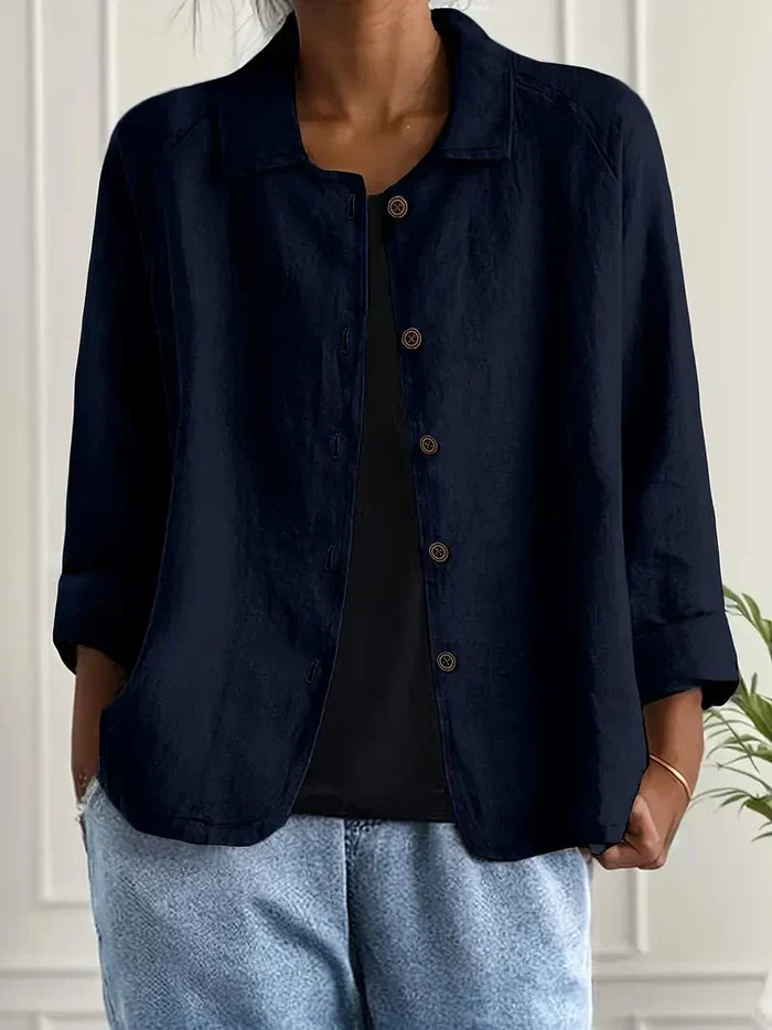 Rivella – Veste chemise en tissu structuré avec patte de boutonnage