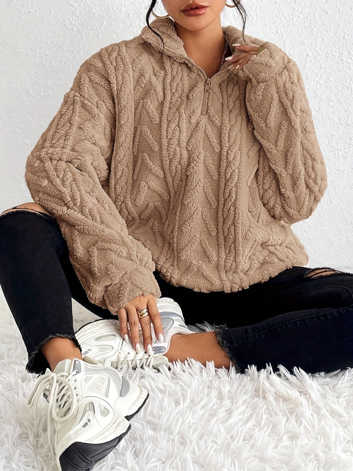 Aila - Hoodie Zippé Fluffy