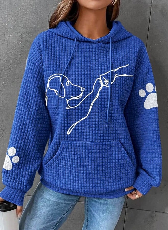 Betsy - Sweat à Capuche Waffle avec Motif de Patte
