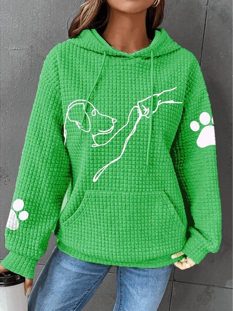 Betsy - Sweat à Capuche Waffle avec Motif de Patte